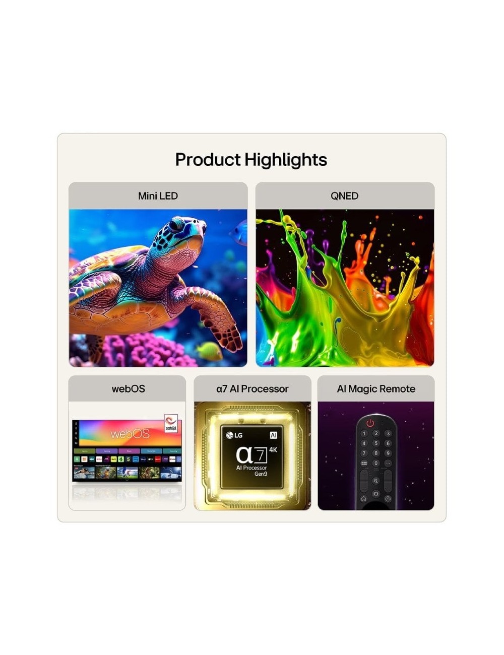 Televisor LG QNED MiniLED AI QNED72 75QNED72B6A 75'/ Ultra HD 4K/ Smart TV/ WiFi