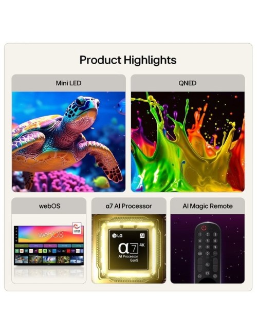 Televisor LG QNED MiniLED AI QNED72 75QNED72B6A 75'/ Ultra HD 4K/ Smart TV/ WiFi