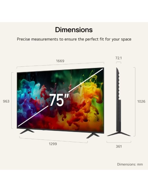 Televisor LG QNED MiniLED AI QNED72 75QNED72B6A 75'/ Ultra HD 4K/ Smart TV/ WiFi
