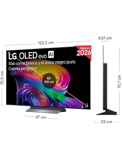 Televisor LG OLED evo AI C6 OLED55C66LB 55'/ Ultra HD 4K/ Smart TV/ WiFi