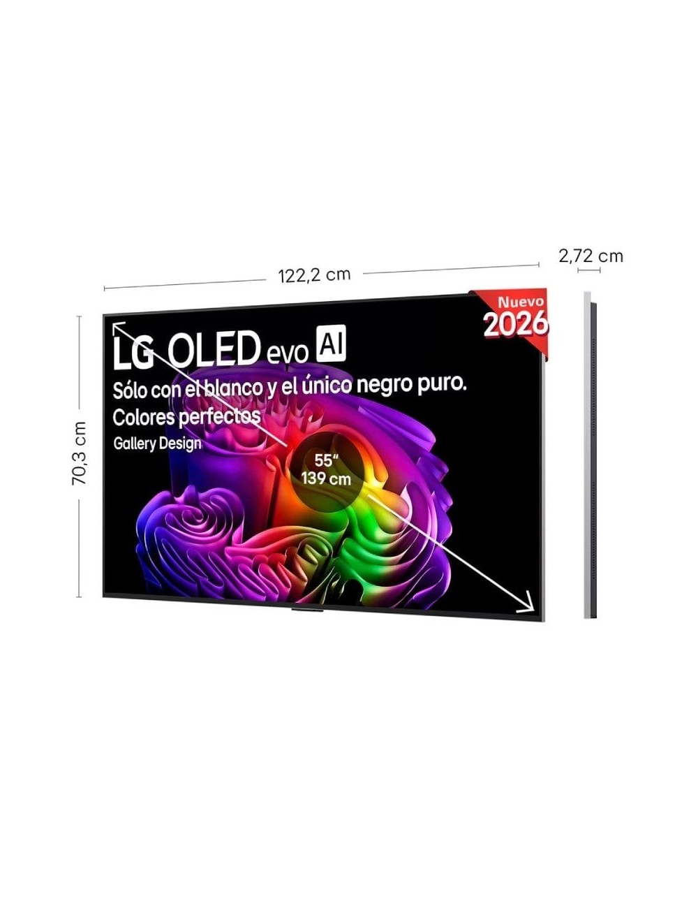 Televisor LG OLED Evo AI G6 OLED55G68LW 55'/ Ultra HD 4K/ Smart TV/ WiFi