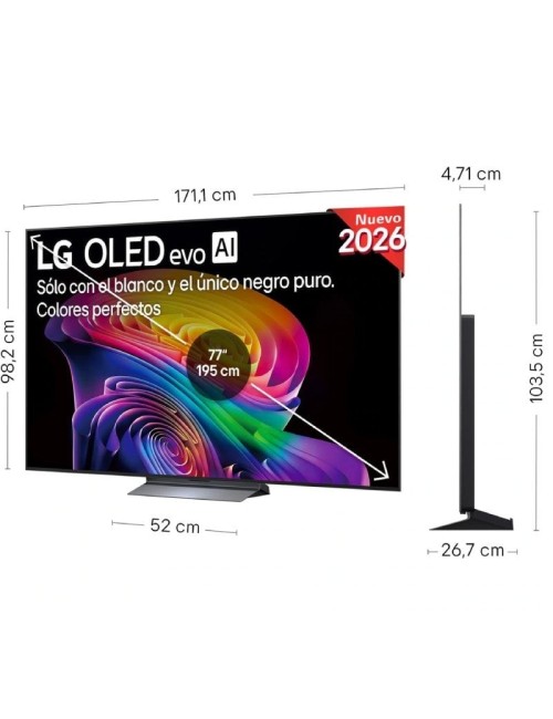 Televisor LG OLED evo AI C6 OLED77C66LB 77'/ Ultra HD 4K/ Smart TV/ WiFi