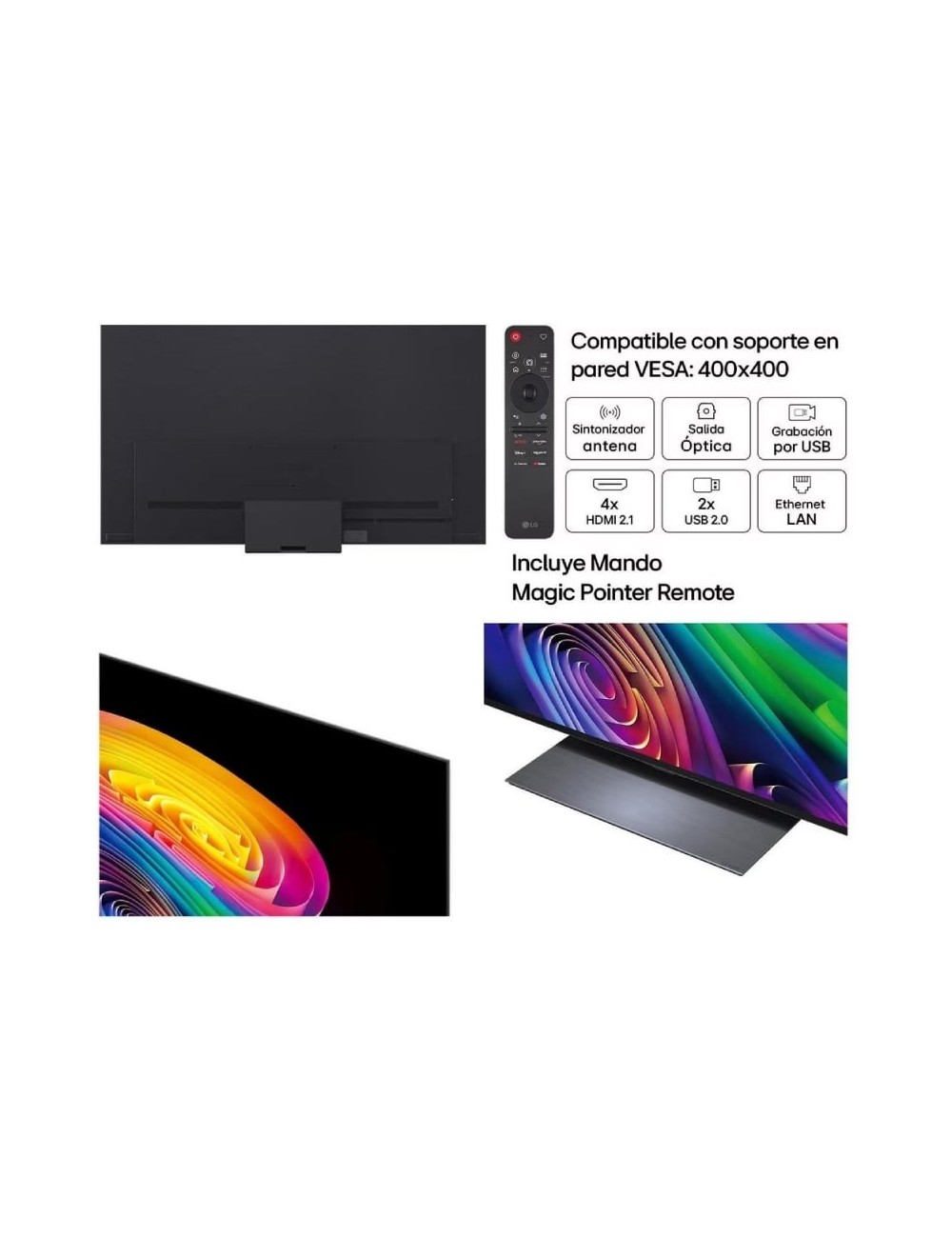 Televisor LG OLED evo AI C6 OLED83C66LB 83'/ Ultra HD 4K/ Smart TV/ WiFi