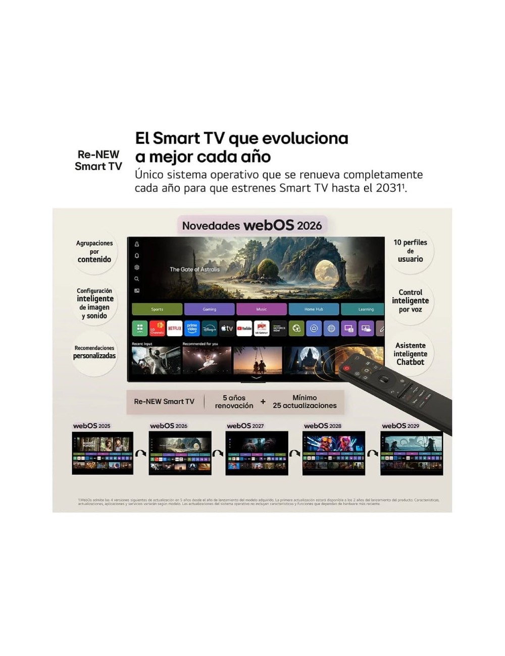 Televisor LG OLED evo AI C6 OLED83C66LB 83'/ Ultra HD 4K/ Smart TV/ WiFi