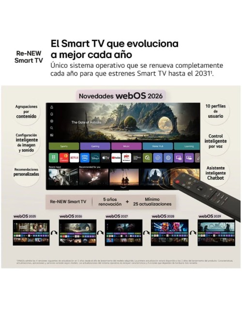 Televisor LG OLED evo AI C6 OLED83C66LB 83'/ Ultra HD 4K/ Smart TV/ WiFi