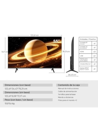 Televisor Metz QLED MiniLED 55MNH7000Z 55'/ Ultra HD 4K/ Smart TV/ WiFi
