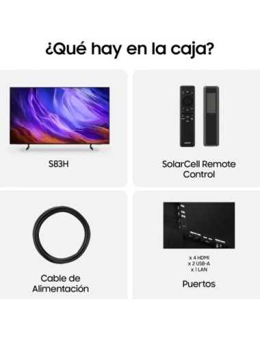 Televisor Samsung OLED S83H TQ55S83HAE 55'/ Ultra HD 4K/ Smart TV/ WiFi
