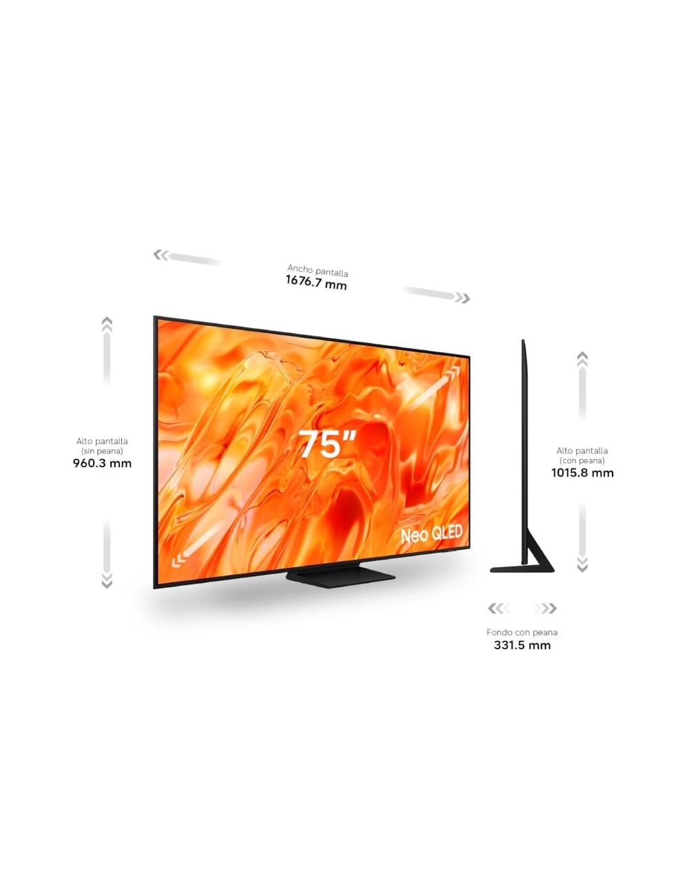 Televisor Samsung Neo QLED TQ75QN73HAU 75'/ Ultra HD 4K/ Smart TV/ WiFi