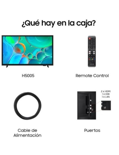 Televisor Samsung H5005 TU32H5005FK 32'/ HD/ Smart TV/ WiFi