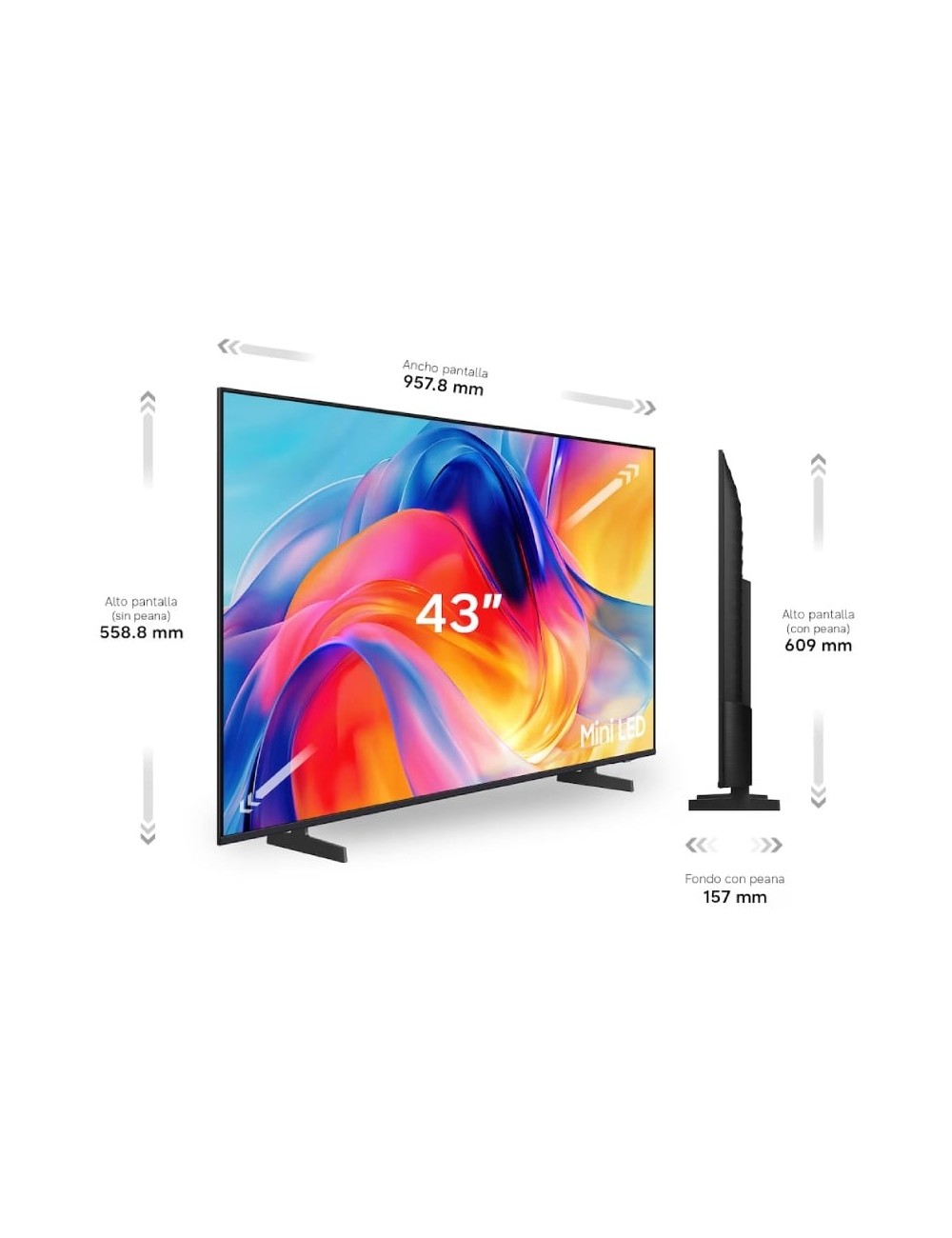 Televisor Samsung Mini LED M72H 43'/ Ultra HD 4K/ Smart TV/ WiFi