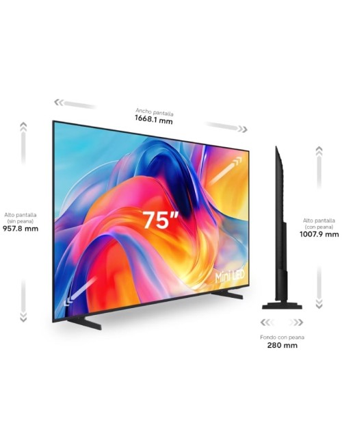 Televisor Samsung Mini LED M72H 75'/ Ultra HD 4K/ Smart TV/ WiFi