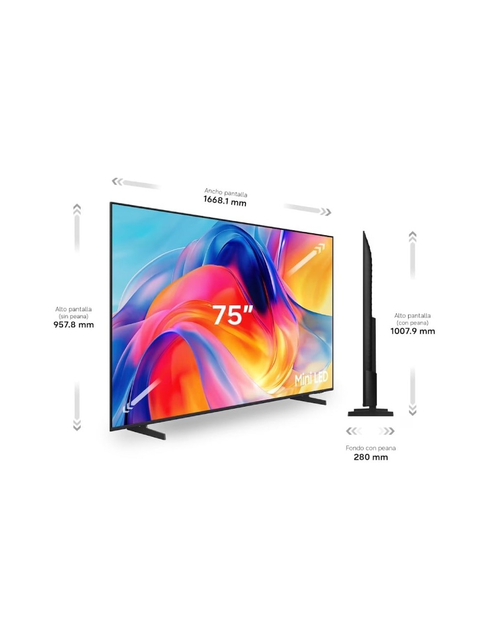Televisor Samsung Mini LED M73H 75'/ Ultra HD 4K/ Smart TV/ WiFi