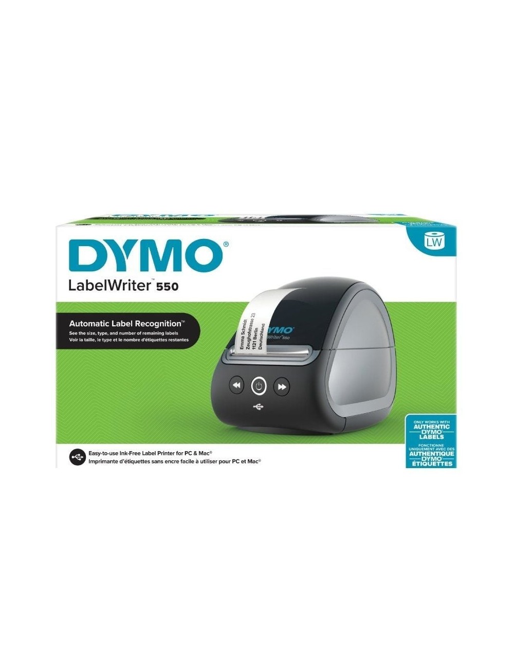 Impresora de Etiquetas Dymo LabelWriter 550/ Térmica/ USB/ Negra