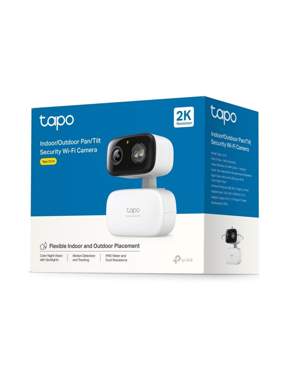 Cámara de Videovigilancia TP-Link Tapo C216/ 360º/ Visión Nocturna/ Control desde APP