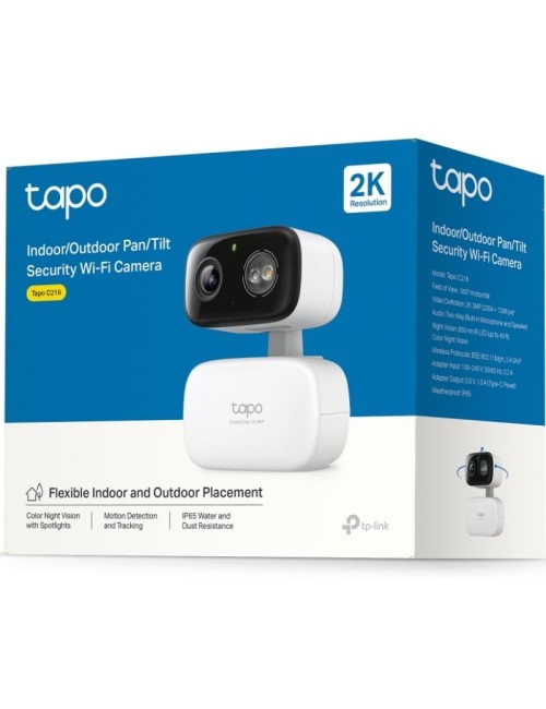 Cámara de Videovigilancia TP-Link Tapo C216/ 360º/ Visión Nocturna/ Control desde APP