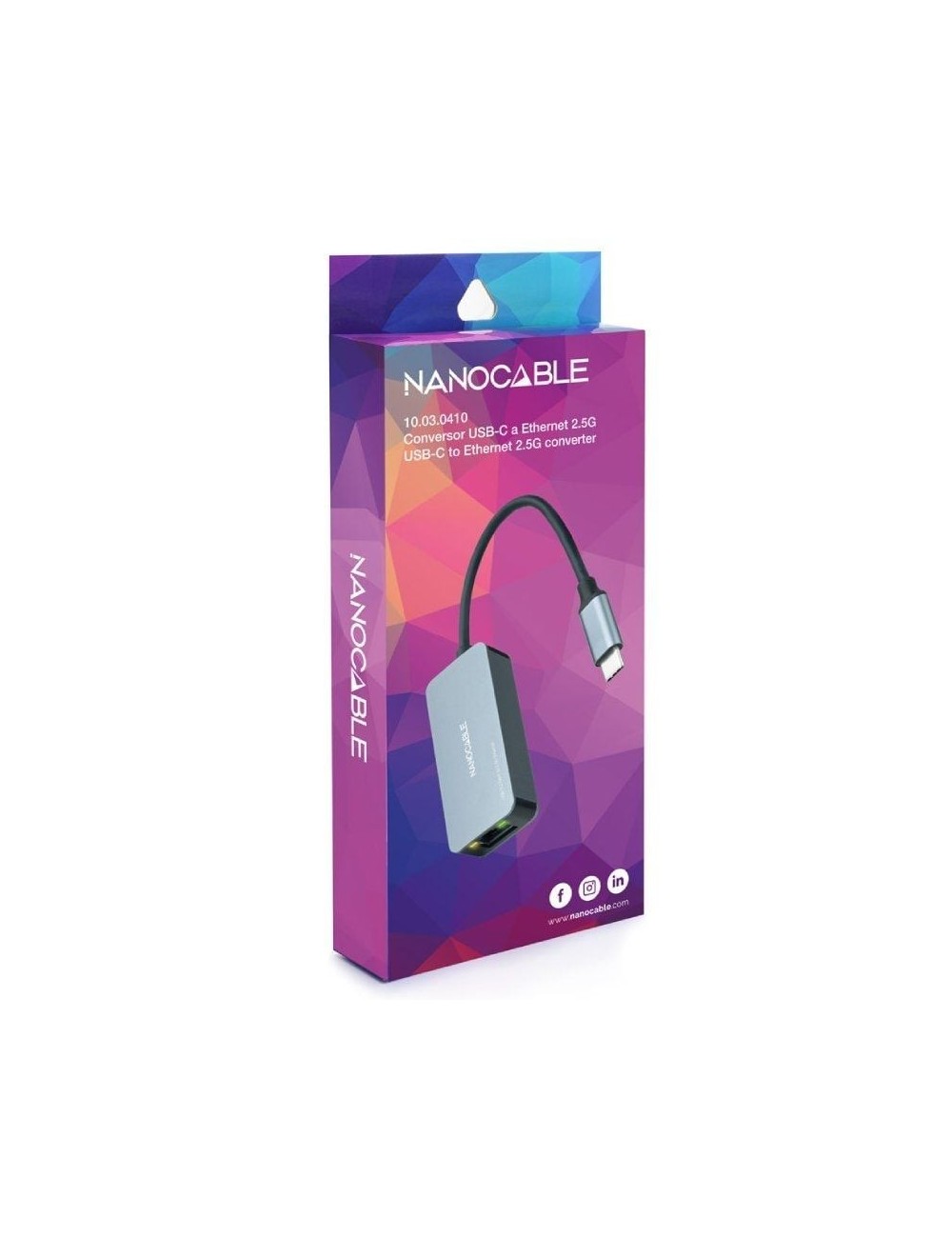 Adaptador USB Tipo-C - RJ45 Nanocable 10.03.0410/ 2500Mbps