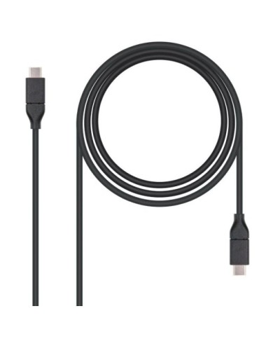 Cable USB 3.2 Tipo-C Nanocable 10.01.4101/ USB Tipo-C Macho - USB Tipo-C Macho/ hasta 100W/ 1m/ Negro