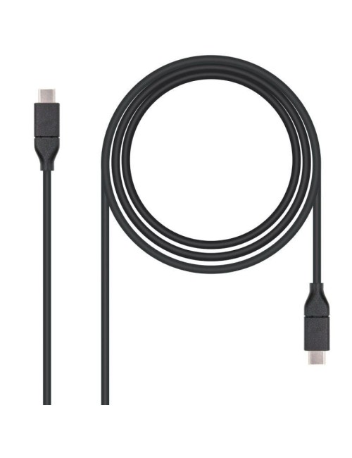 Cable USB 3.2 Tipo-C Nanocable 10.01.4101/ USB Tipo-C Macho - USB Tipo-C Macho/ hasta 100W/ 1m/ Negro