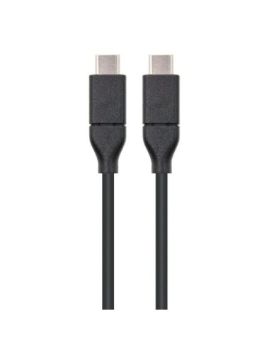 Cable USB 3.2 Tipo-C Nanocable 10.01.4101/ USB Tipo-C Macho - USB Tipo-C Macho/ hasta 100W/ 1m/ Negro