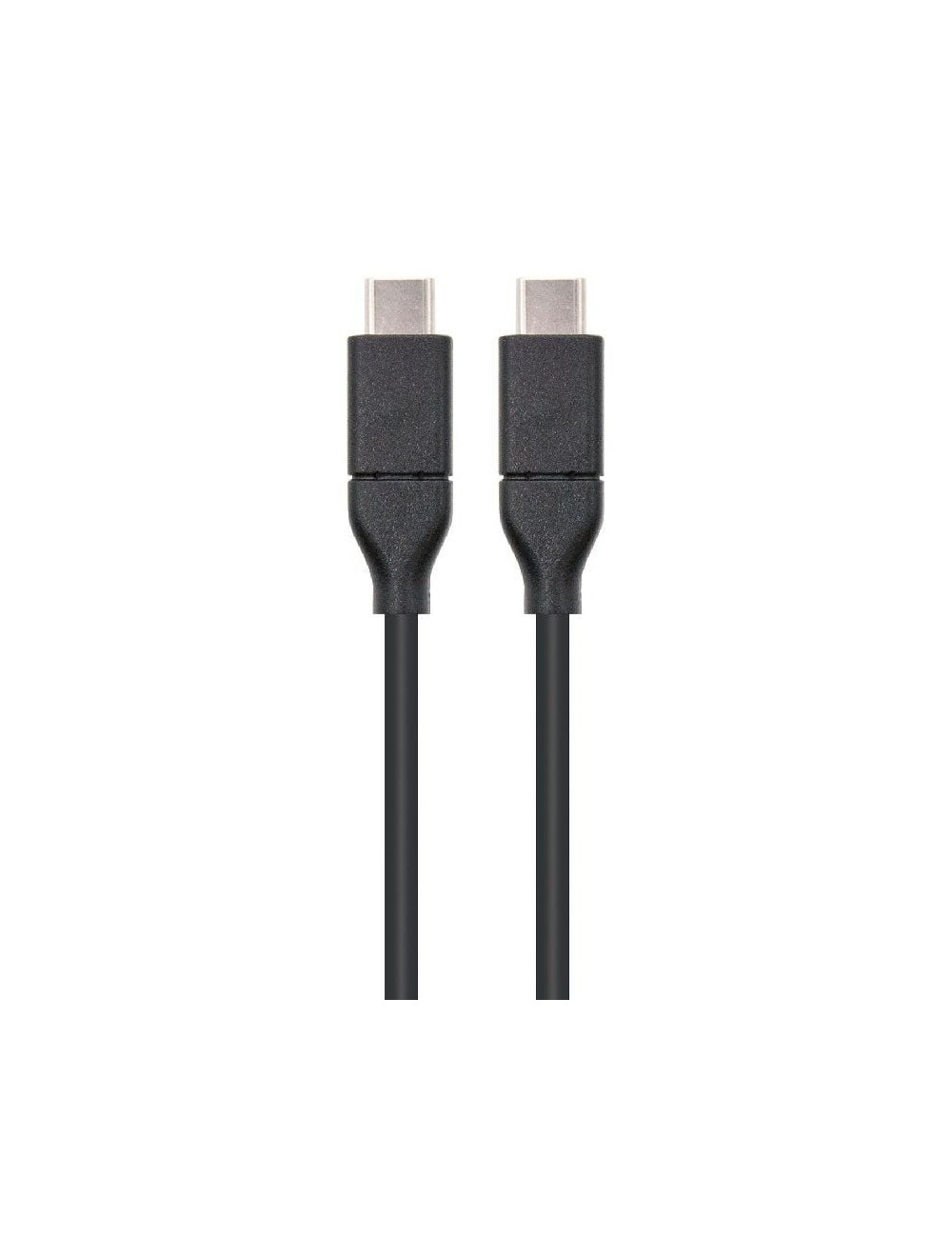 Cable USB 3.2 Tipo-C Nanocable 10.01.4101/ USB Tipo-C Macho - USB Tipo-C Macho/ hasta 100W/ 1m/ Negro