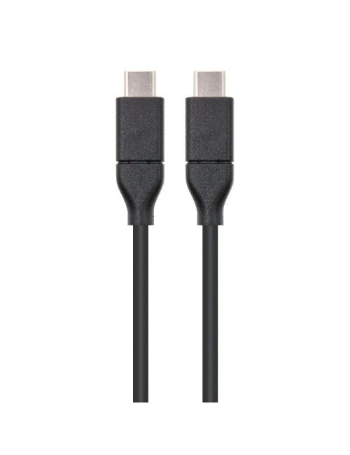 Cable USB 3.2 Tipo-C Nanocable 10.01.4101/ USB Tipo-C Macho - USB Tipo-C Macho/ hasta 100W/ 1m/ Negro