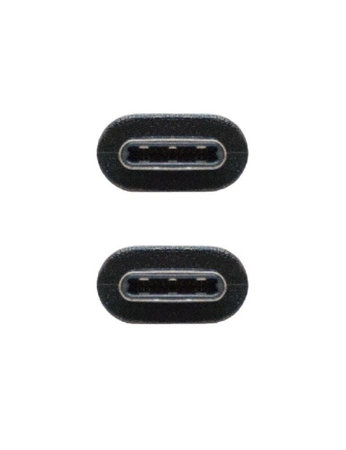 Cable USB 3.2 Tipo-C Nanocable 10.01.4101/ USB Tipo-C Macho - USB Tipo-C Macho/ hasta 100W/ 1m/ Negro