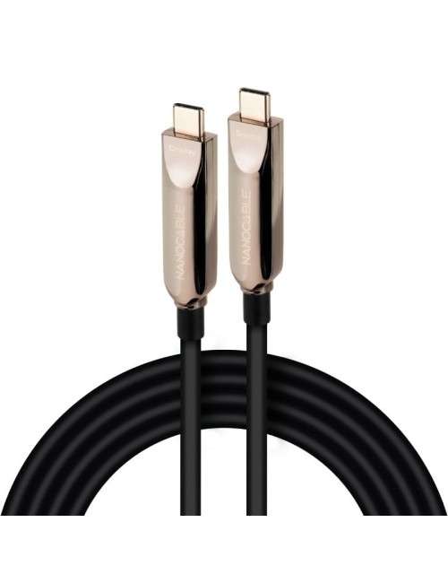Cable USB 3.2 Tipo-C AOC Nanocable 10.01.4605/ USB Tipo-C Macho - USB Tipo-C Macho/ Hasta 60W/ 10Gbps/ 5m/ Negro