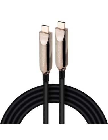 Cable USB 3.2 Tipo-C AOC Nanocable 10.01.4610/ USB Tipo-C Macho - USB Tipo-C Macho/ Hasta 60W/ 10Gbps/ 10m/ Negro