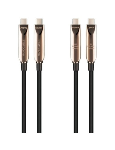 Cable USB 3.2 Tipo-C AOC Nanocable 10.01.4610/ USB Tipo-C Macho - USB Tipo-C Macho/ Hasta 60W/ 10Gbps/ 10m/ Negro