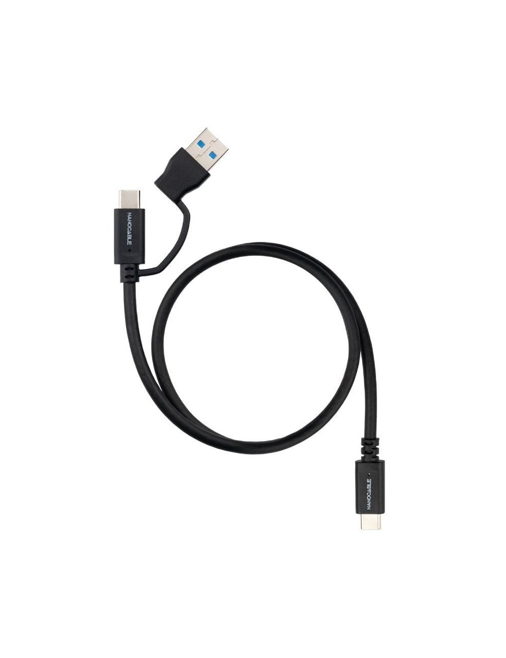 Cable USB 3.2 Tipo-C Nanocable 10.01.4803/ USB Tipo-C Macho/ USB Macho - USB Tipo-C Macho/ Hasta 60W/ 10Gbps/ 3m/ Negro