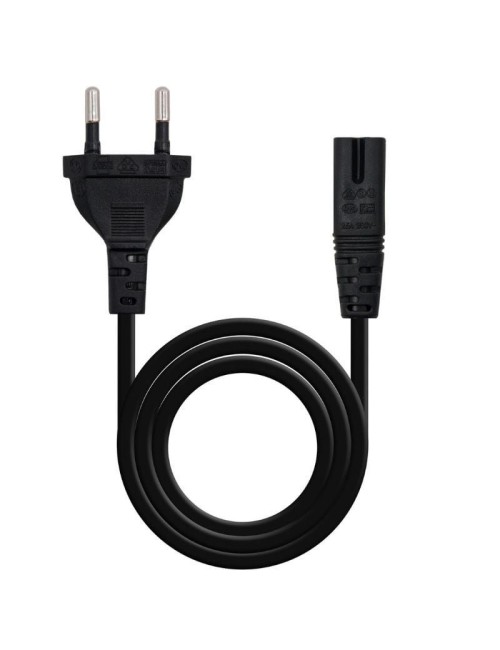 Cable Alimentación Forma 8 Nanocable 10.22.0402-L200/ CEE7/16 Macho - C7 Hembra/ 2m/ Negro