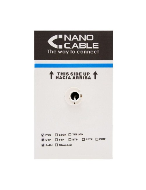 Bobina de Cable RJ45 UTP Nanocable 10.20.0304 Cat.5e/ 305m/ Gris