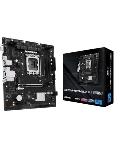 Placa Base Asrock H610M-HVS M2 D5 G5 Socket 1700/ DDR5/ PCIe 5.0/ Micro ATX