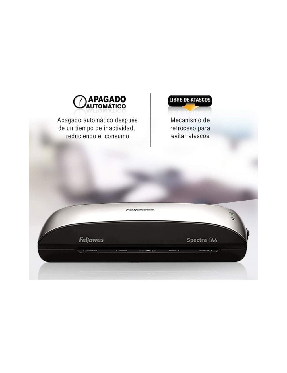 Plastificadora Fellowes Spectra A4/ hasta A4 y 125 Micras/ Negra y Gris