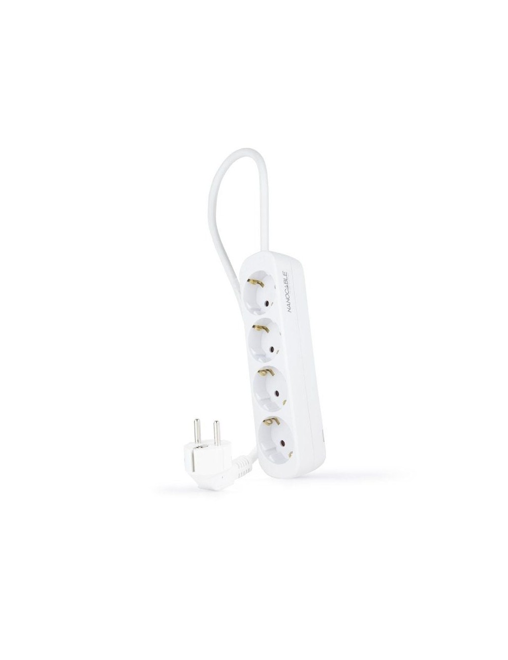 Regleta Nanocable 10.37.0004-NS/ 4 Tomas de Corriente/ Cable 1.4m/ Blanca