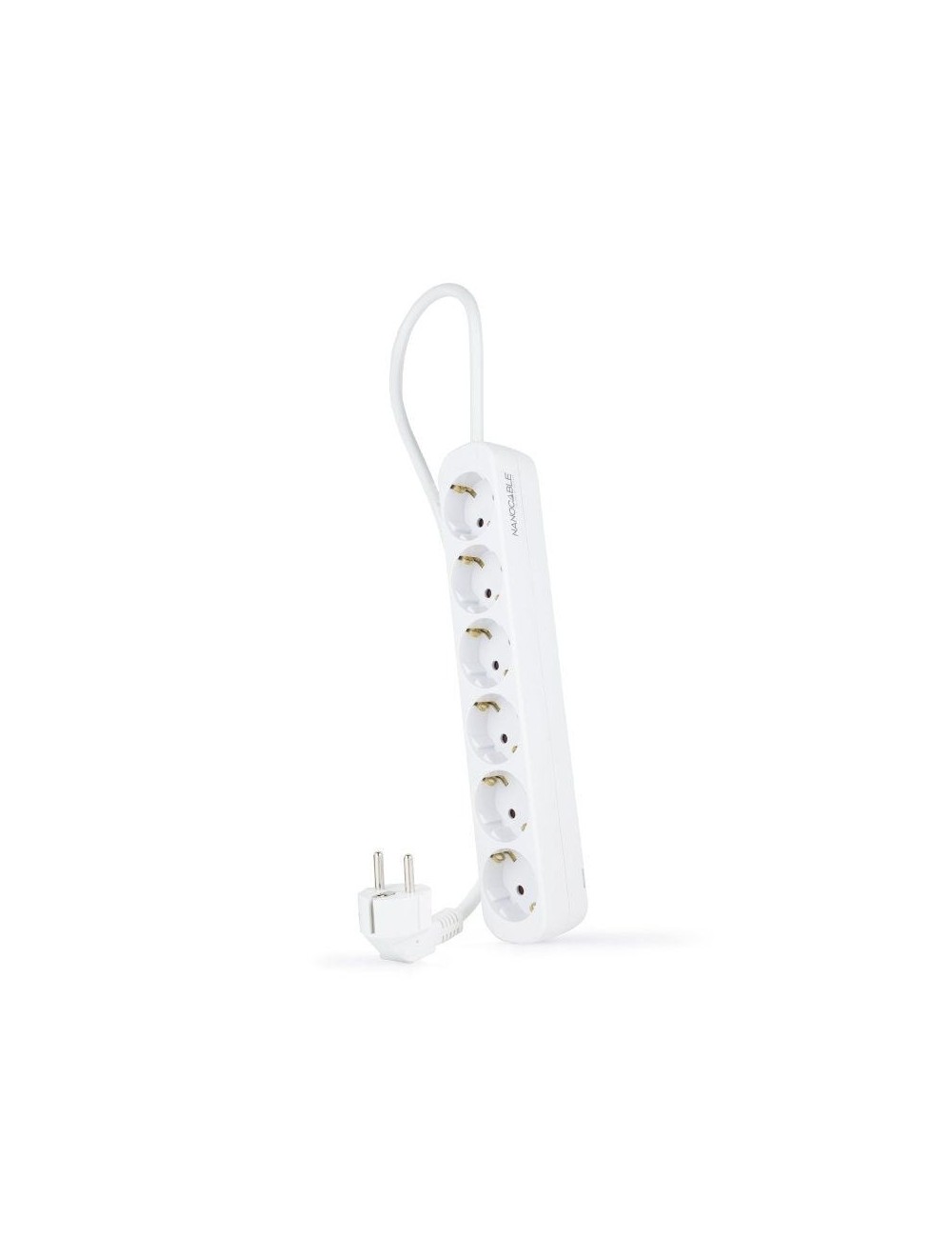 Regleta Nanocable 10.37.0006-NS/ 6 Tomas de Corriente/ Cable 1.4m/ Blanca