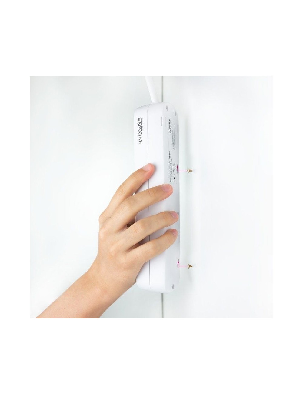 Regleta Nanocable 10.37.0006-NS/ 6 Tomas de Corriente/ Cable 1.4m/ Blanca