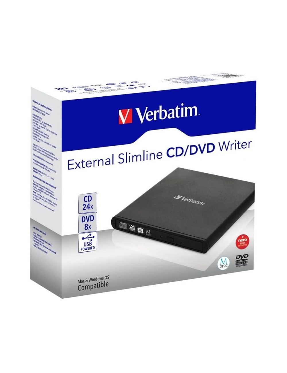 Grabadora Externa CD/DVD Verbatim 53504