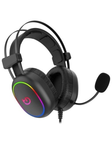 Auriculares Gaming con Micrófono Hiditec Erys ARGB/ Jack 3.5/ USB/ Negros