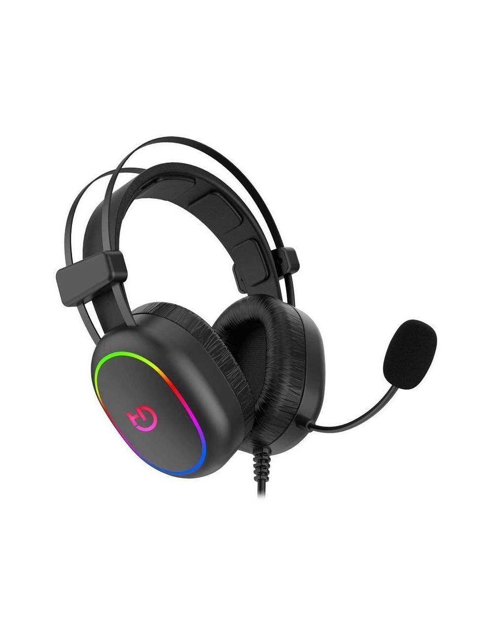 Auriculares Gaming con Micrófono Hiditec Erys ARGB/ Jack 3.5/ USB/ Negros