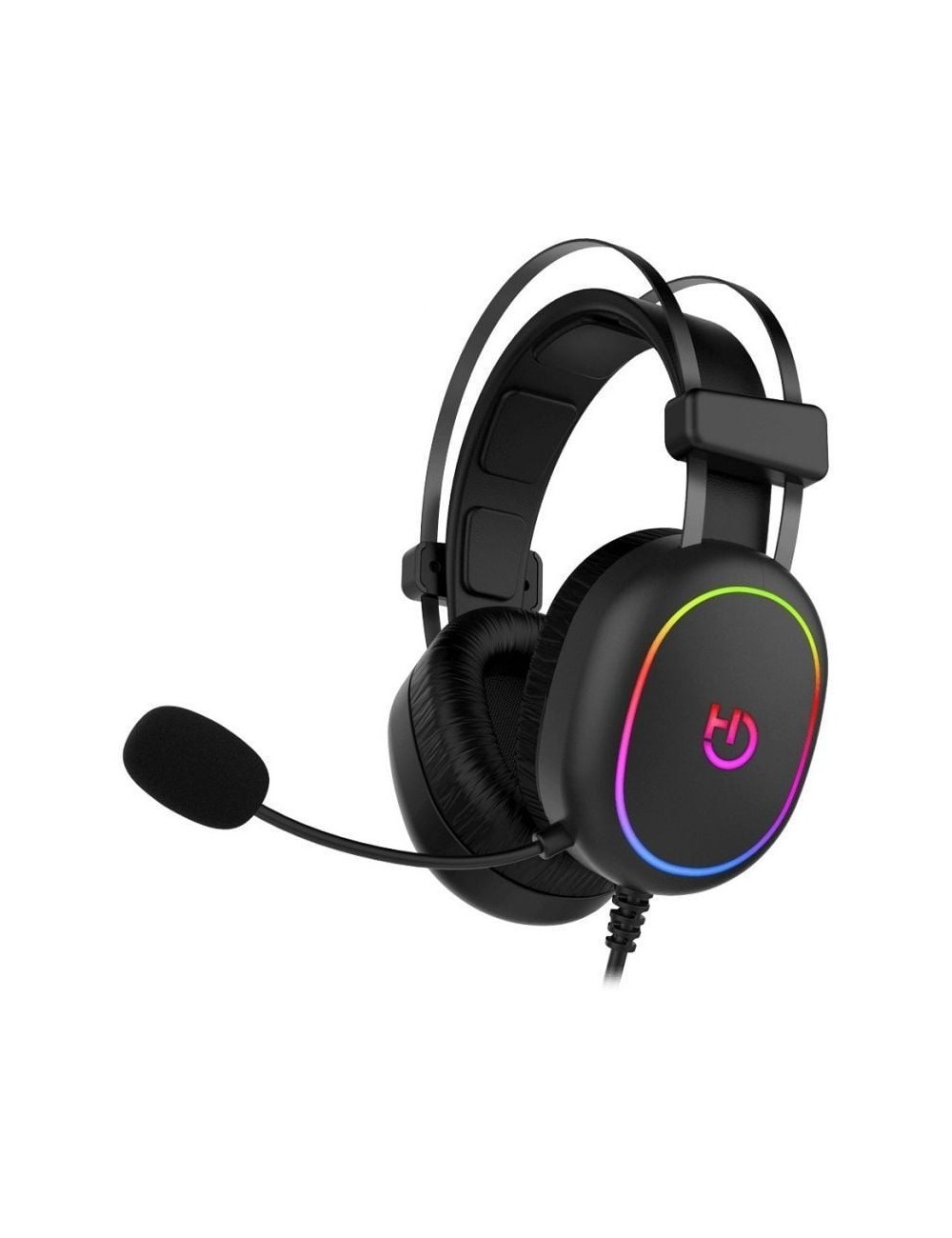 Auriculares Gaming con Micrófono Hiditec Erys ARGB/ Jack 3.5/ USB/ Negros