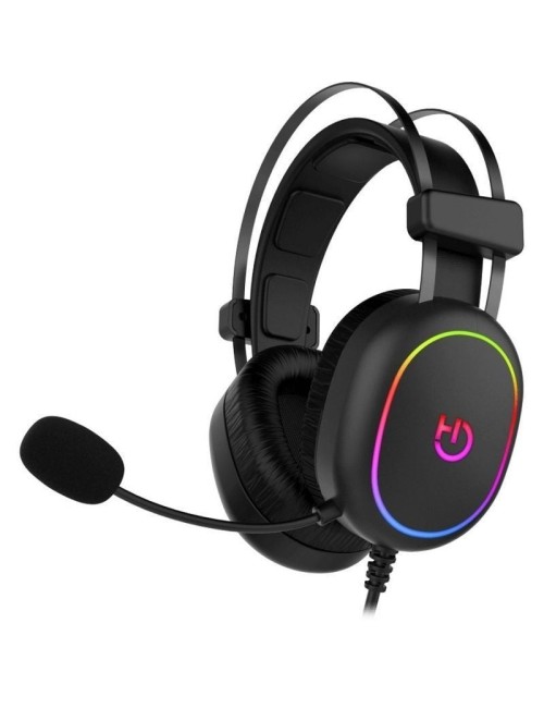 Auriculares Gaming con Micrófono Hiditec Erys ARGB/ Jack 3.5/ USB/ Negros