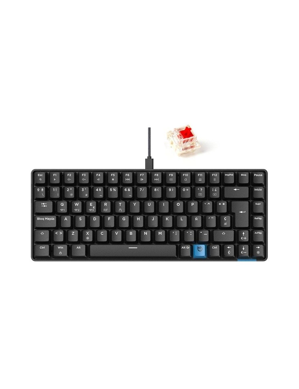 Teclado Gaming Mecánico Inalámbrico Hiditec GM1K/ Hot-Swap switch Gateron Red