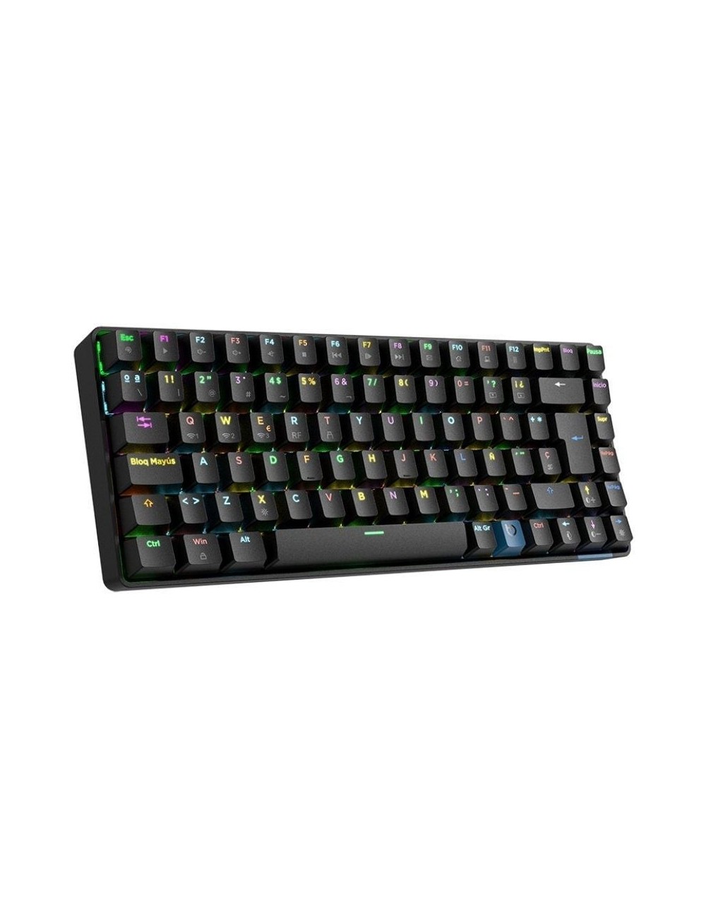 Teclado Gaming Mecánico Inalámbrico Hiditec GM1K/ Hot-Swap switch Gateron Red