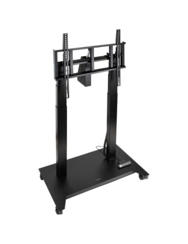 Soporte de Suelo Eléctrico/ Inclinable/ Ajustable con Ruedas TooQ UROS FSM03-B para TV 52-84'/ hasta 100kg