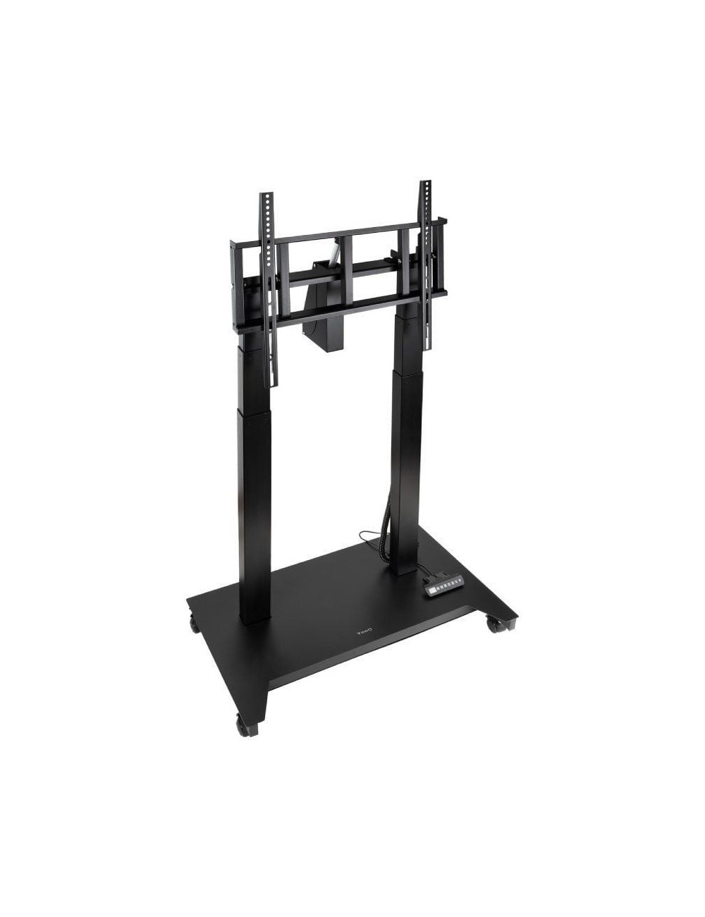 Soporte de Suelo Eléctrico/ Inclinable/ Ajustable con Ruedas TooQ UROS FSM03-B para TV 52-84'/ hasta 100kg