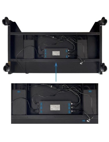 Soporte de Suelo Eléctrico/ Inclinable/ Ajustable con Ruedas TooQ UROS FSM03-B para TV 52-84'/ hasta 100kg