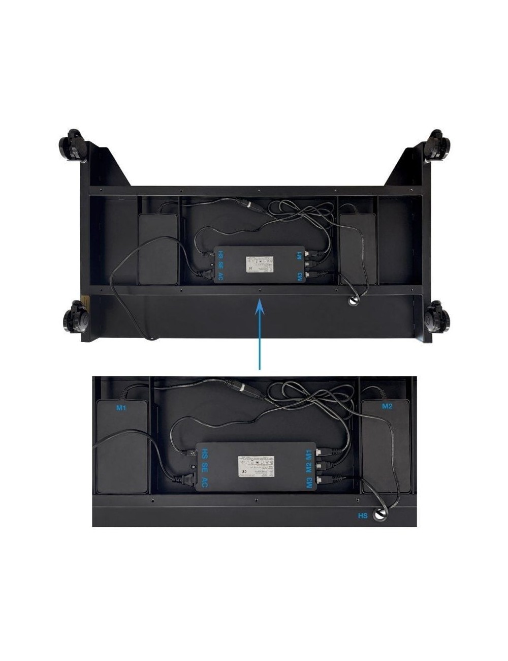 Soporte de Suelo Eléctrico/ Inclinable/ Ajustable con Ruedas TooQ UROS FSM03-B para TV 52-84'/ hasta 100kg