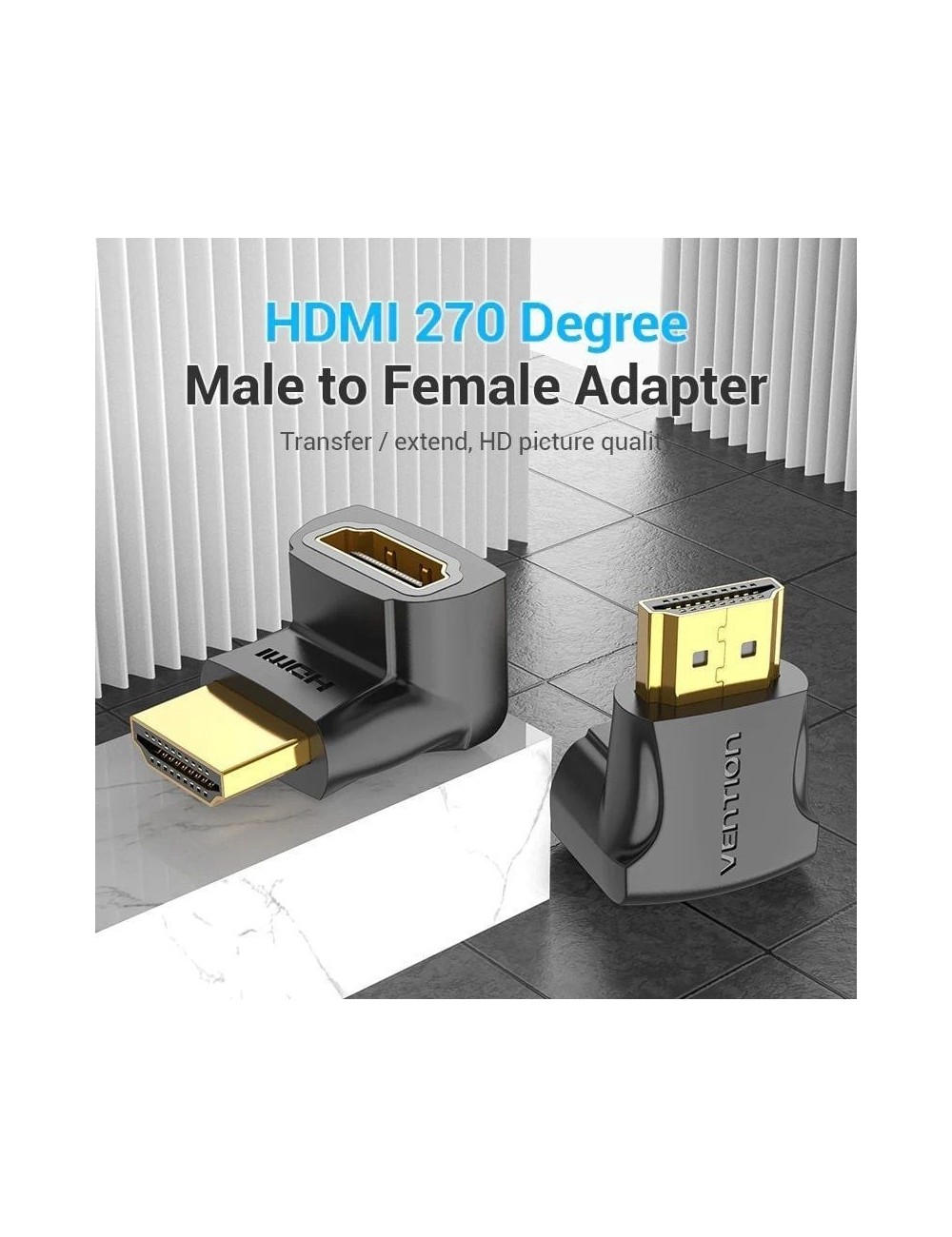 Adaptador HDMI 4K 270º Vention AINB0/ HDMI Macho - HDMI Hembra