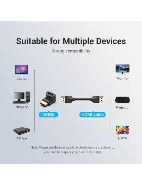 Adaptador HDMI 4K 270º Vention AINB0/ HDMI Macho - HDMI Hembra